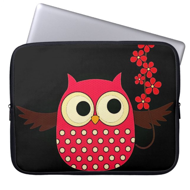 Flickauggla med blommor laptop sleeve (Framsidan)