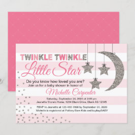 Flickbabydusch inbjudan twinkle Little star rosa
