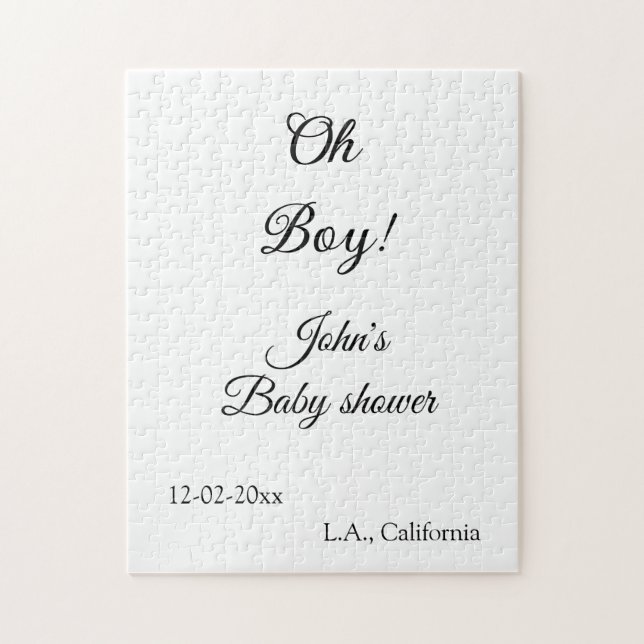 Flickbabydusch, lägg till namn-årsplats e pussel (Vertikal)