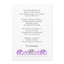 Flickbabydusch tackkort med dikt