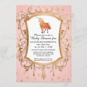 Flickbabyskor Magic Unicorn Ro Guld Gnistra Inbjudningar
