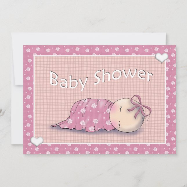 Flickbarnsbabyshopsinbjudningar Inbjudningar (Framsida)