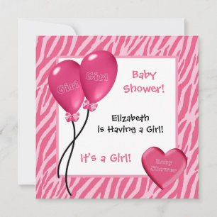 Flickbarnskor i Rosa Zebra tryck Inbjudningar