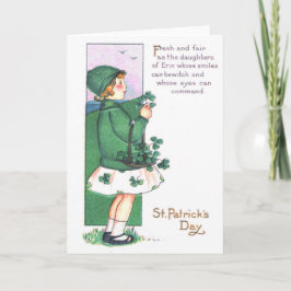 Flickbasket med shamrock kort