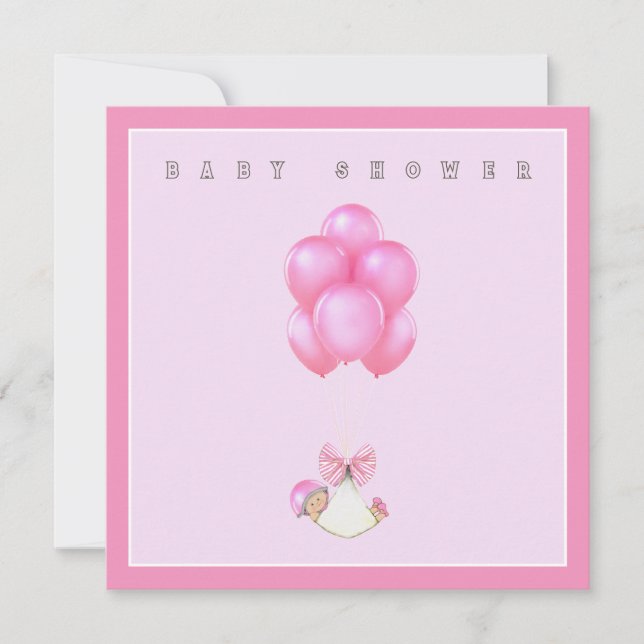 Flickbebis Babyshower Inbjudningar (Framsida)