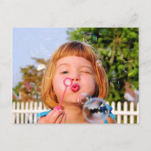 Flickblodiga bubblor vykort