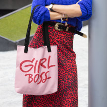Flickboss Fetstilad Typografi Röd & Rosa Feminim
