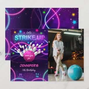 FlickBowling Birthday Photo Inbjudan