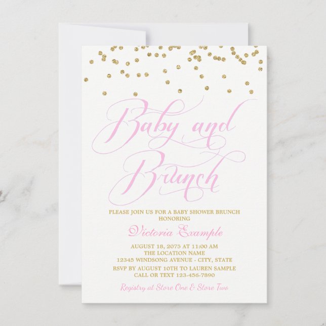 FlickBrunch-babyinbjudan för babyskor Inbjudningar (Framsida)