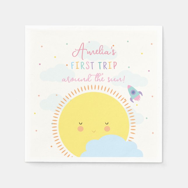 Flickcute 1:a Resa runt sommardagen i Sol Pappersservett (Framsidan)