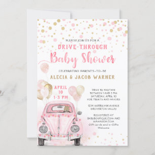 Flickenhet genom babyskor Rosa Guld Inbjudningar