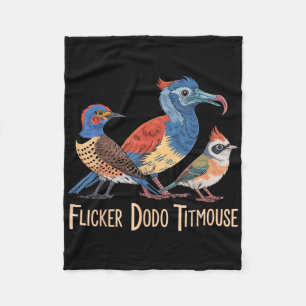 Flicker Dodo Titmus Bird Älskare Funny Graphic Fleecefilt