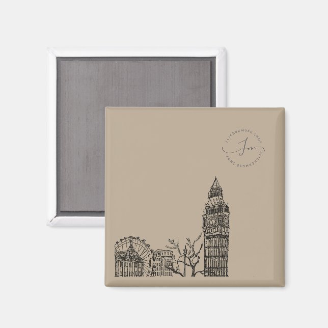 Flickermuse Mocha Mousse Tone Sketch Magnet (Front/Back)