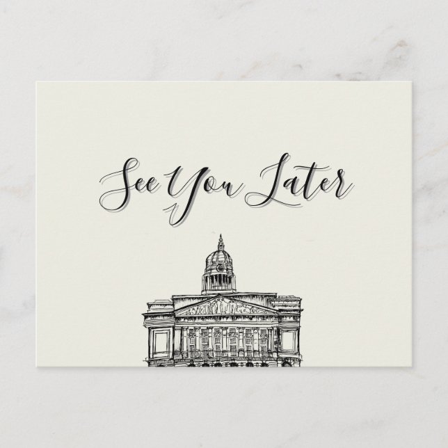 Flickermuse Nottingham Mocha Mousse Tone Sketch Vykort (Framsida)