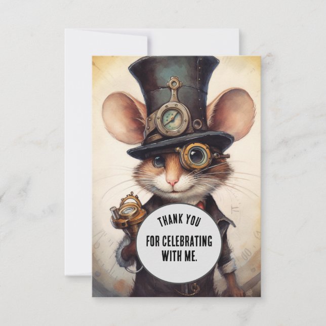 Flickertail Tack Steampunk (Anpassningsbar) Kort (Framsida)