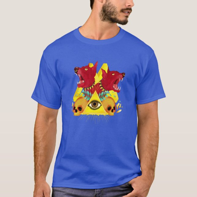 Flickfamiljen Hund Illuminati T Shirt (Framsida)
