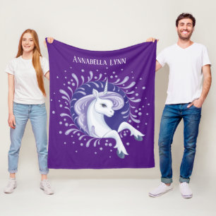 flickfantasi Unicorn lägg till namn Fleece Blanke