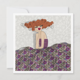 Flickfée blomster mode illustrationskonstkort inbjudningar