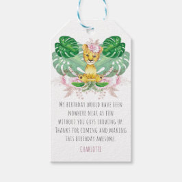 Flickfödelsedag I Baptism Lejon illustration Presentetikett