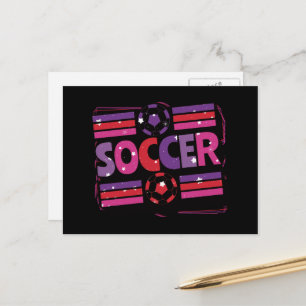 Flickfotboll Geometrisk Retrotypografi Vykort