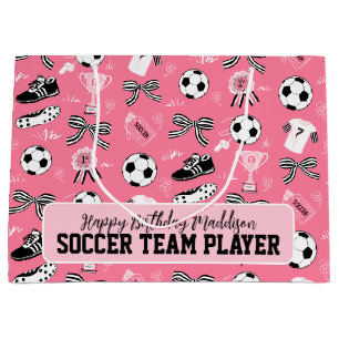 Flickfotbollsspelare rosa Gift Bag