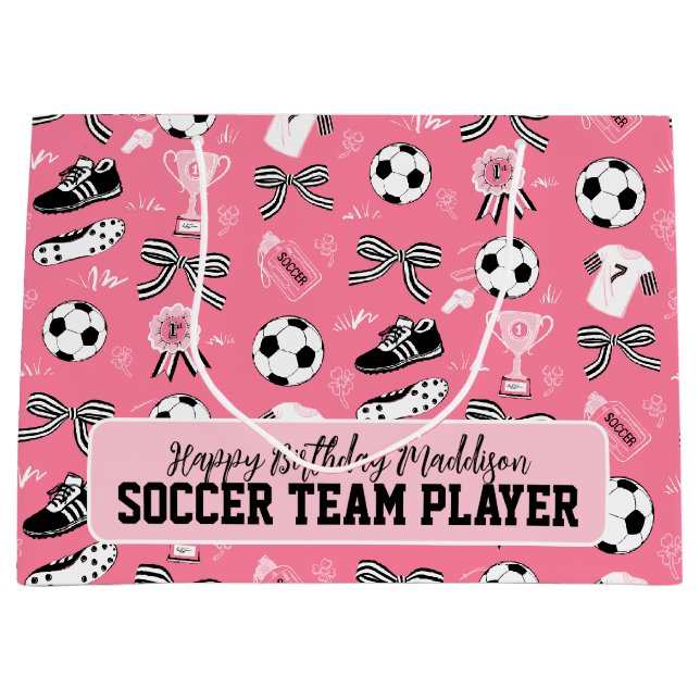 Flickfotbollsspelare rosa Gift Bag (Framsidan)