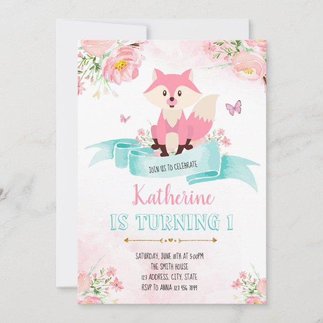 Flickfoxinbjudan Inbjudningar (Framsida)