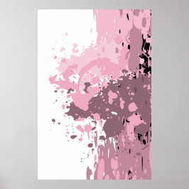 Flickig Abstrakt Rosa Och Vit Platsch Poster