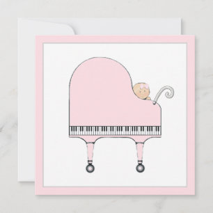 Flickig baby shower-musiktema inbjudningar
