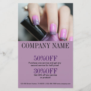 flickig chic elegant manikyr naglar nagelsalong flygblad