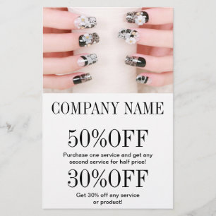 flickig chic elegant manikyr naglar nagelsalong flygblad