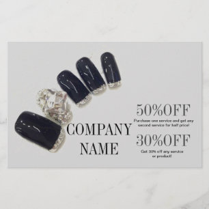 flickig chic elegant manikyr naglar nagelsalong flygblad
