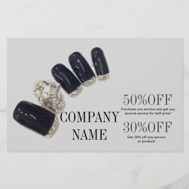 flickig chic elegant manikyr naglar nagelsalong flygblad (Framsidan)