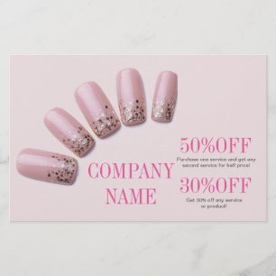 flickig chic elegant manikyr naglar nagelsalong flygblad