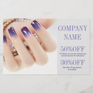 flickig chic elegant manikyr naglar nagelsalong flygblad