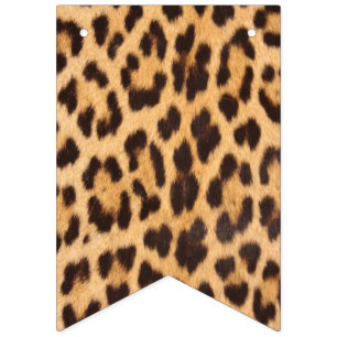 flickig chic leopardmönstrad vild safari-fest vimplar