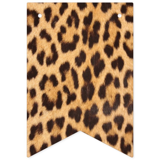 flickig chic leopardmönstrad vild safari-fest vimplar (Första flaggan)