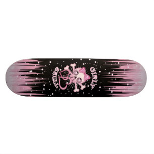 Flickig dödskalle skateboard bräda 21,5 cm
