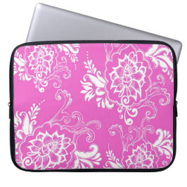 flickig, elegant, klassisk, stilig lycklig rosa bl laptop sleeve