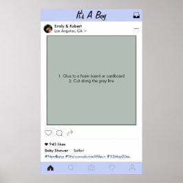 Flickig fotobåsram för baby shower-fest poster