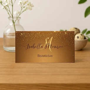 Flickig Guld Glitter Skönhetsspecialist Hud Nagel Visitkort