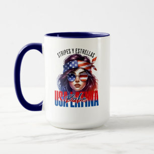 Flickig latina Fjärde juli självständighetsdagsko Mugg