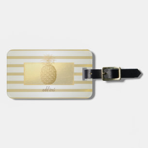 Flickig Modern Guld Ränder, Guld Ananas Bagagebricka