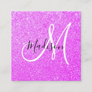 Flickig och Glamourös Lila Violett Glitter Gnistra Fyrkantigt Visitkort