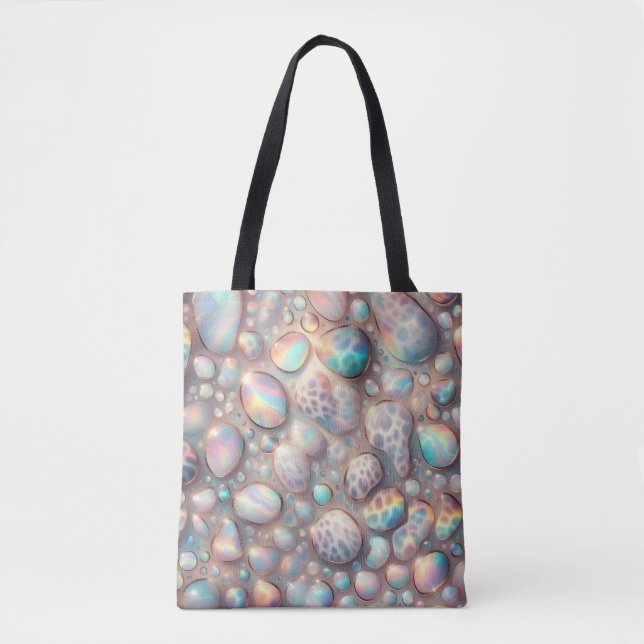 Flickig Posh Leopardtryck Opal-Totebag Tygkasse (Framsida)