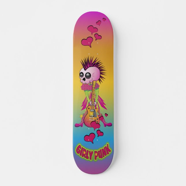 Flickig punkrockskate mini skateboard bräda 18,5 cm (Framsida)