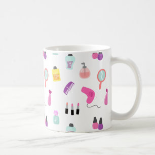 Flickig smink, skönhet, personlig vård mönster kaffemugg
