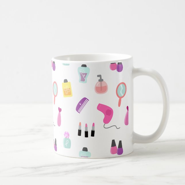 Flickig smink, skönhet, personlig vård mönster kaffemugg (Höger)