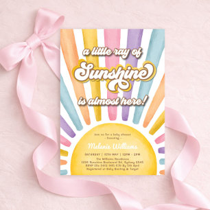 Flickig solstråle tjej baby shower inbjudningar