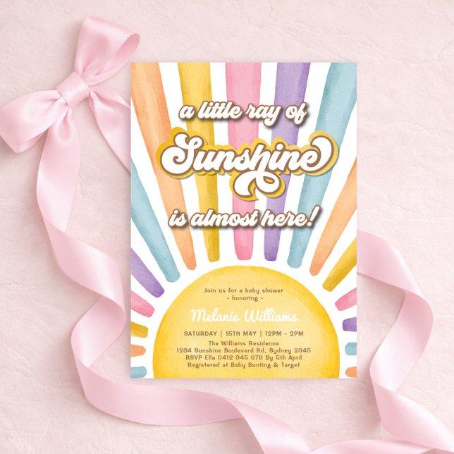 Flickig solstråle tjej baby shower inbjudningar (Skapare uppladdad)